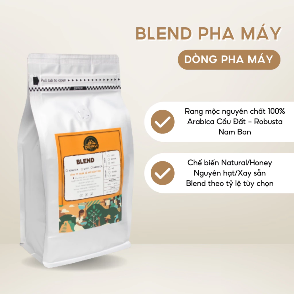 Dehavi (Hân Vinh) — Blend Robusta–Arabica Pha Máy (Dehavi) 250g